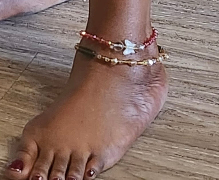 Colourful Handmade Ankle Beads from Ghana