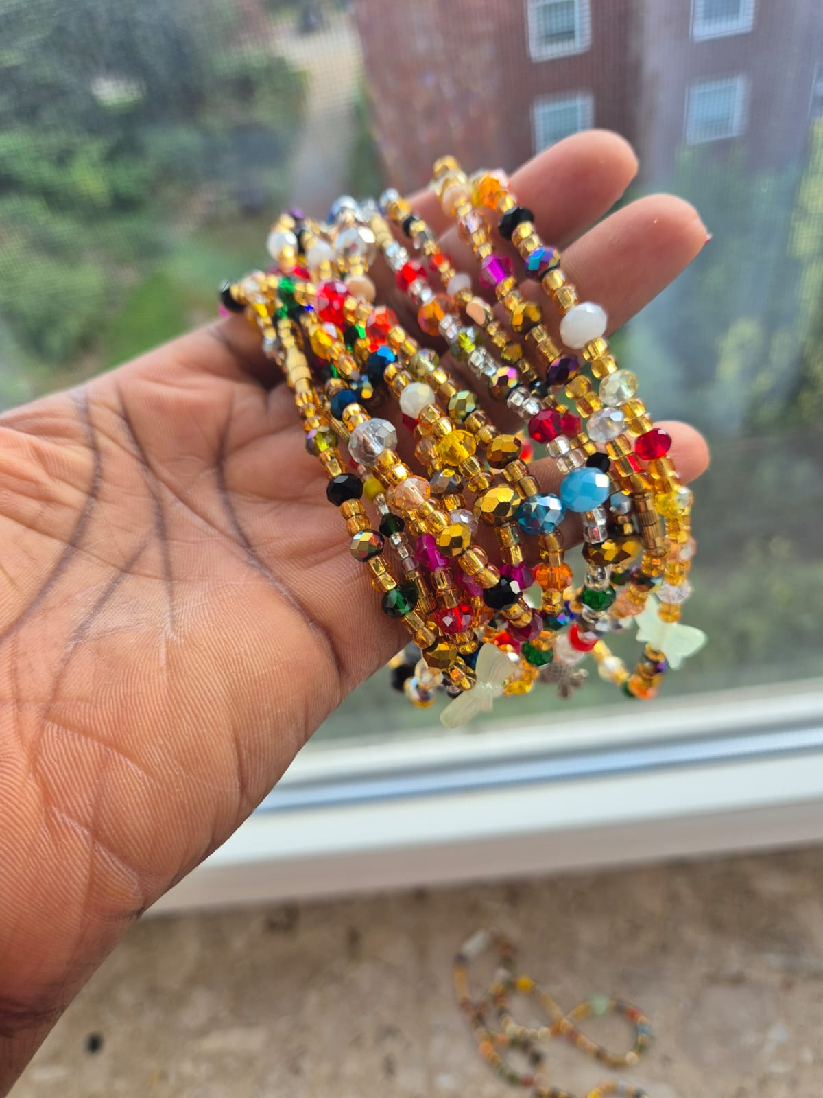 Colourful Handmade Ankle Beads from Ghana